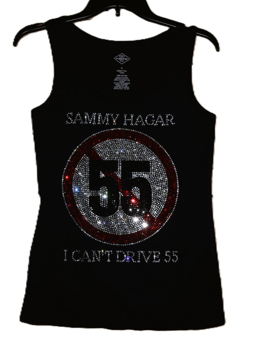 Sammy Hagar Rhinestone bling black sleeveless tank XS,S,M,L,XL,XXL, …